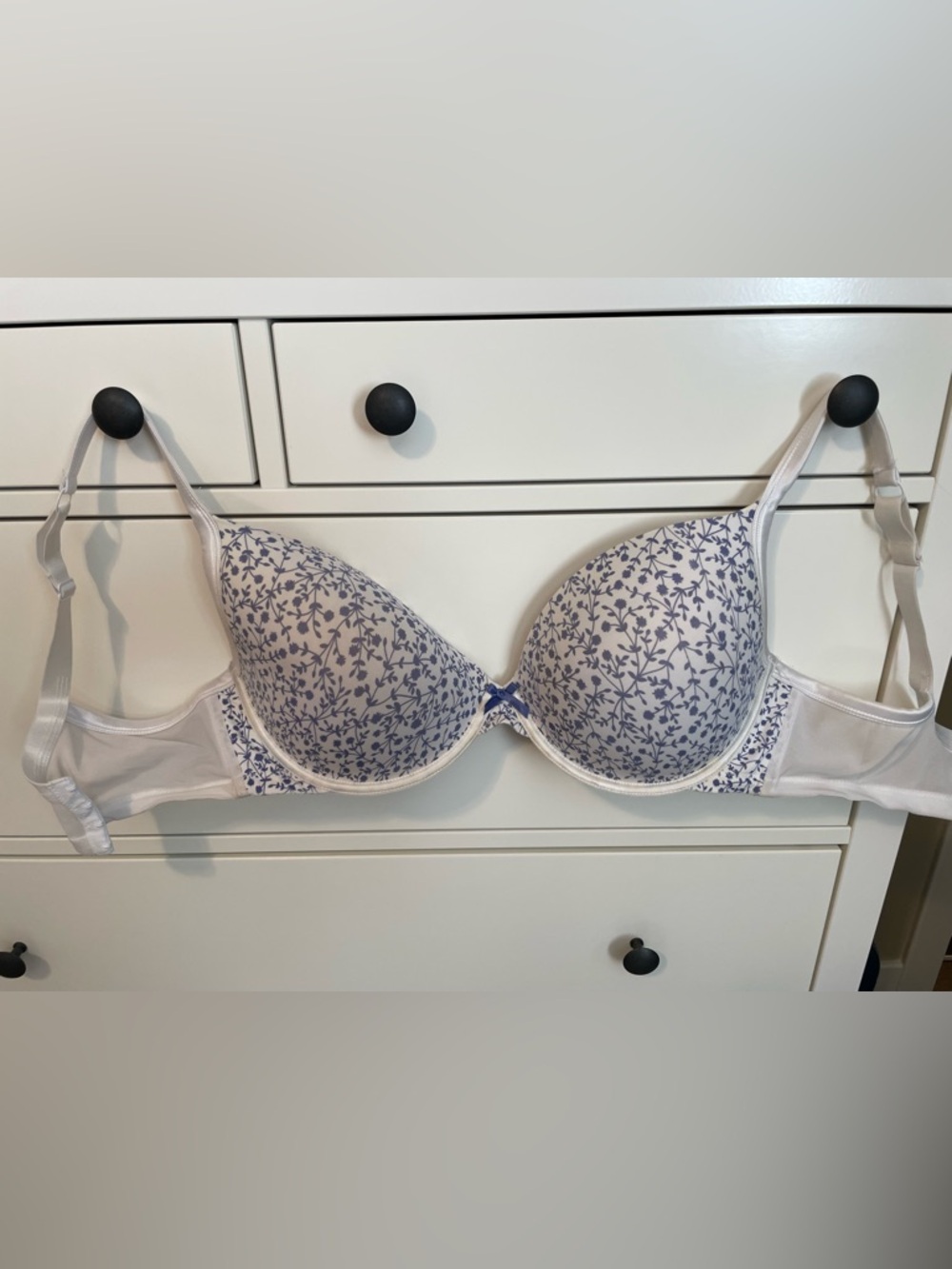 Penningtons White Bra with Lavender Floral Print